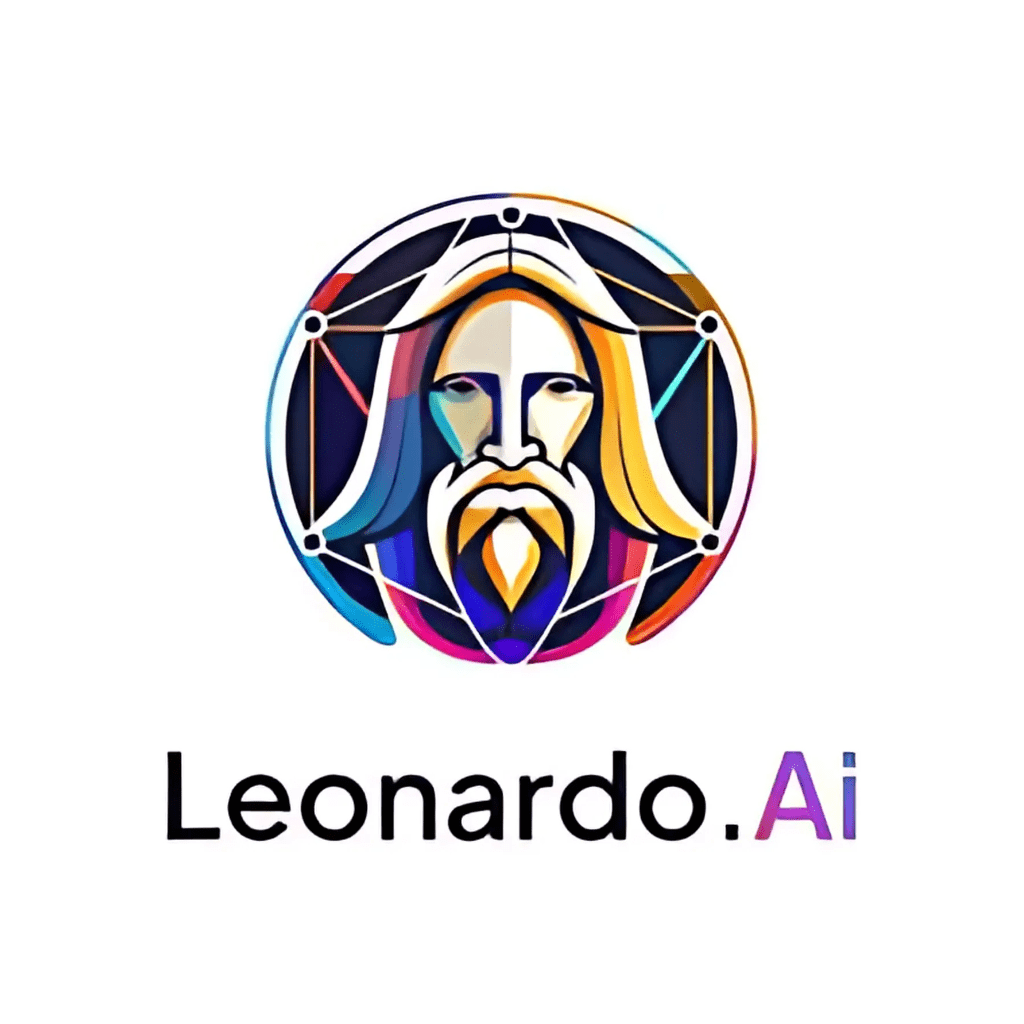 Leonardo.AI logo, representing an advanced AI tool for generative art and creative design, featuring a modern, tech-inspired design that embodies innovation and digital creativity.